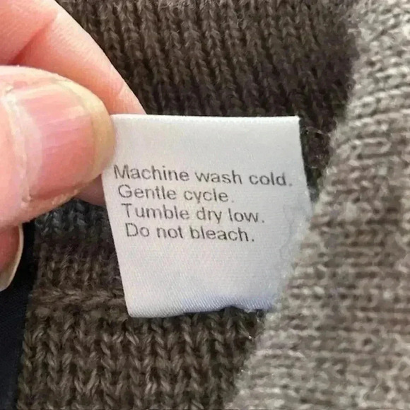 Men's Lorenzo Tan and Blue Argyle Wool Blend Half Zip Sweater, Size Large - Picture 6 of 6